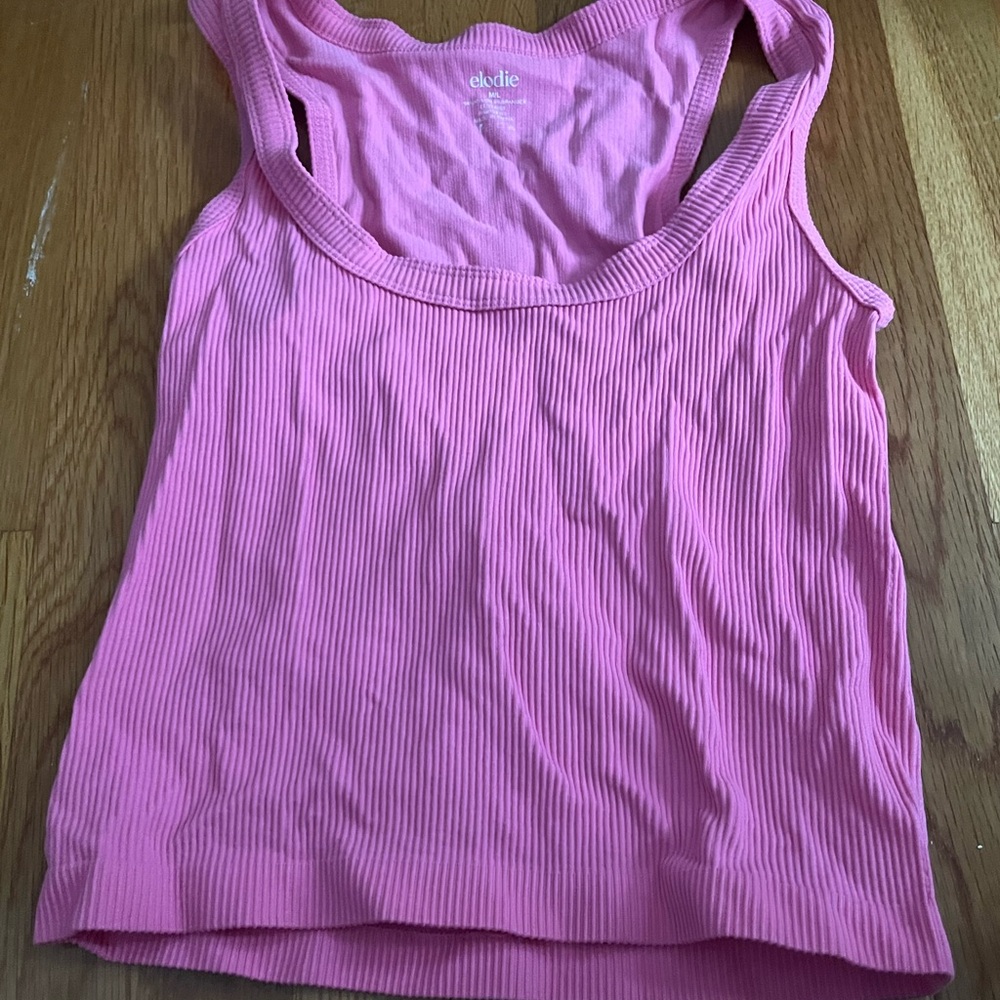 Pink Ribbed Women's Tank Top